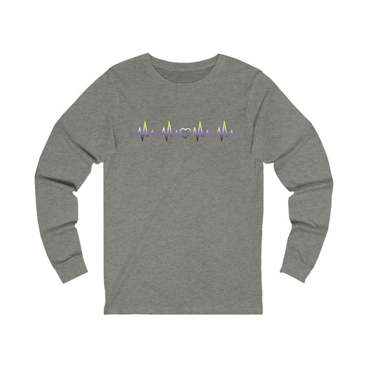 Unisex Nonbinary Heartbeat Long Sleeve Tee - The Inclusive Collective