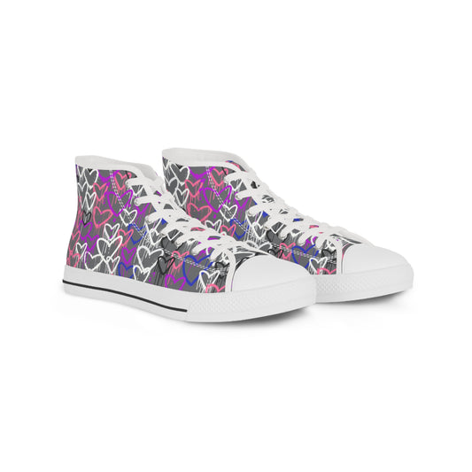 Genderfluid Graffiti Hearts High Top Sneakers - The Inclusive Collective