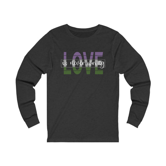 Genderqueer Love is Never Wrong Long Sleeve Tee - The Inclusive Collective