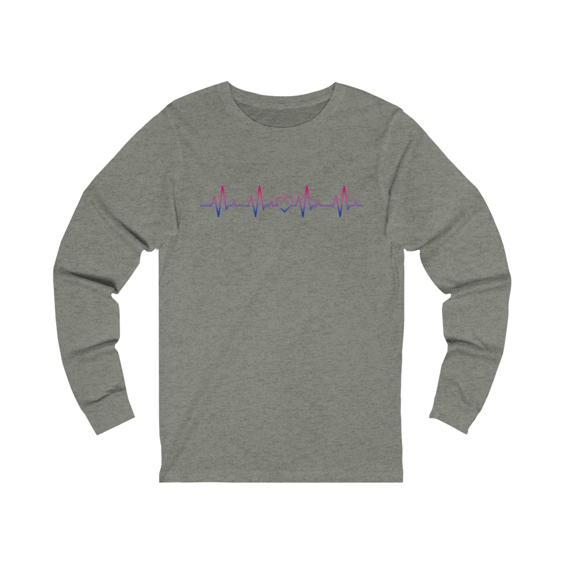 Unisex Bi Heartbeat Long Sleeve Tee - The Inclusive Collective