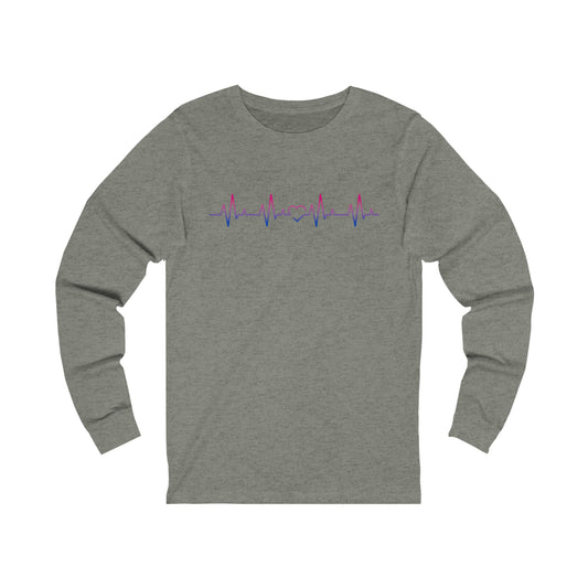 Unisex Bi Heartbeat Long Sleeve Tee - The Inclusive Collective