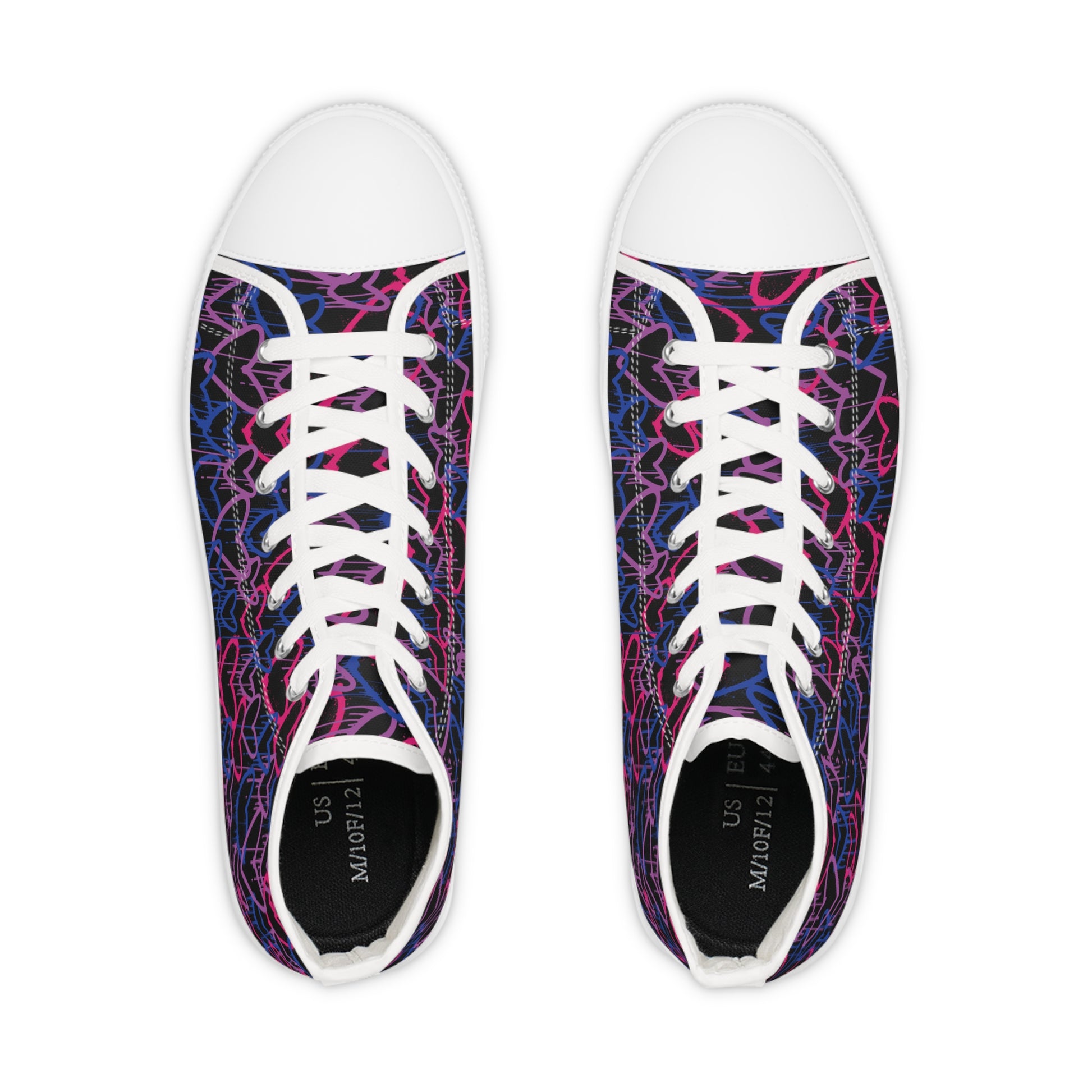 Bi Graffiti Hearts High Top Sneakers - The Inclusive Collective