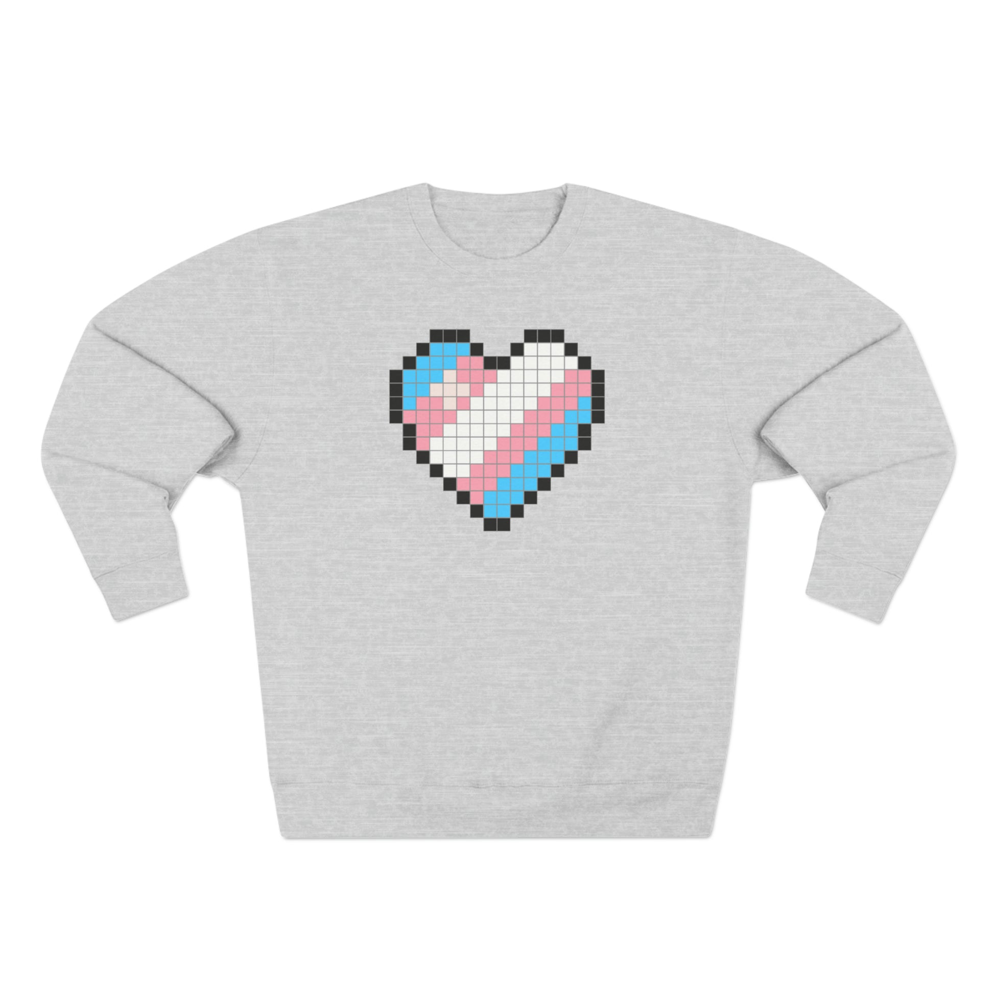 8 Bit Trans Heart Crewneck Sweatshirt - The Inclusive Collective