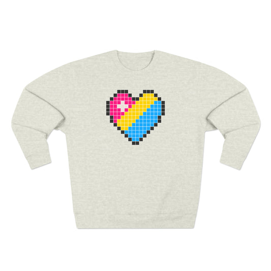 8 Bit Pan Heart Crewneck Sweatshirt - The Inclusive Collective