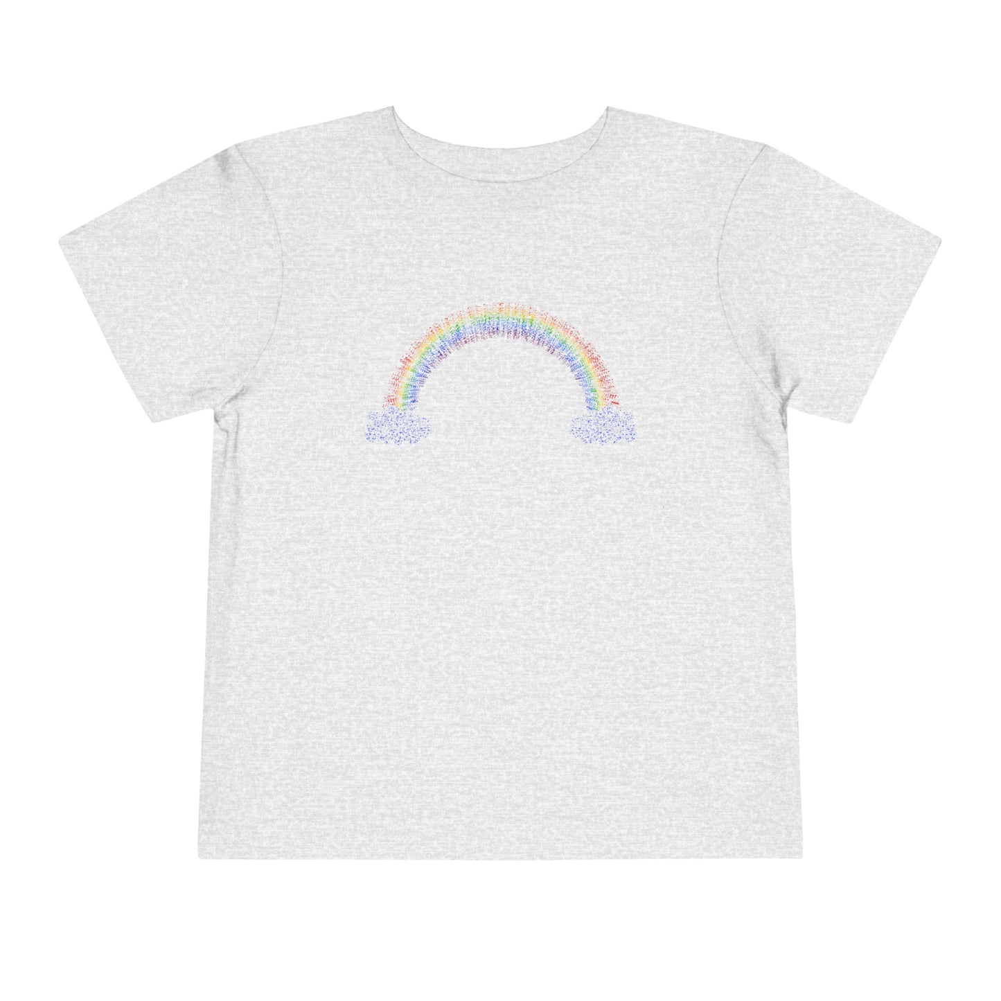 Toddler Short Sleeve Rainbow with Clouds Tee