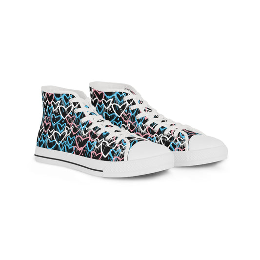 Trans Graffiti Hearts High Top Sneakers - The Inclusive Collective