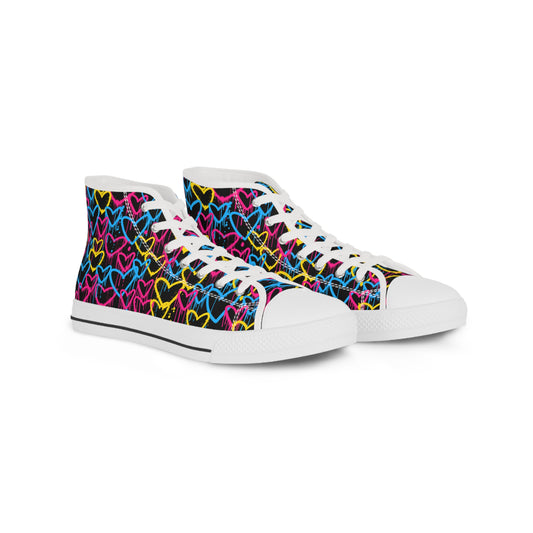 Pan Graffiti Hearts High Top Sneakers - The Inclusive Collective