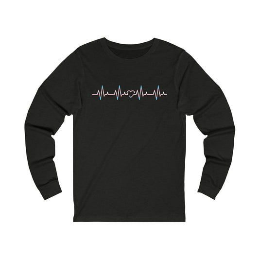 Unisex Trans Heartbeat Long Sleeve Tee - The Inclusive Collective