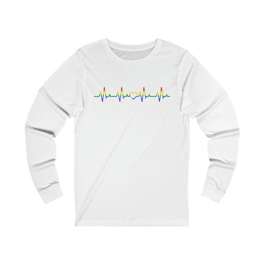 Unisex Rainbow Heartbeat Long Sleeve Tee - The Inclusive Collective