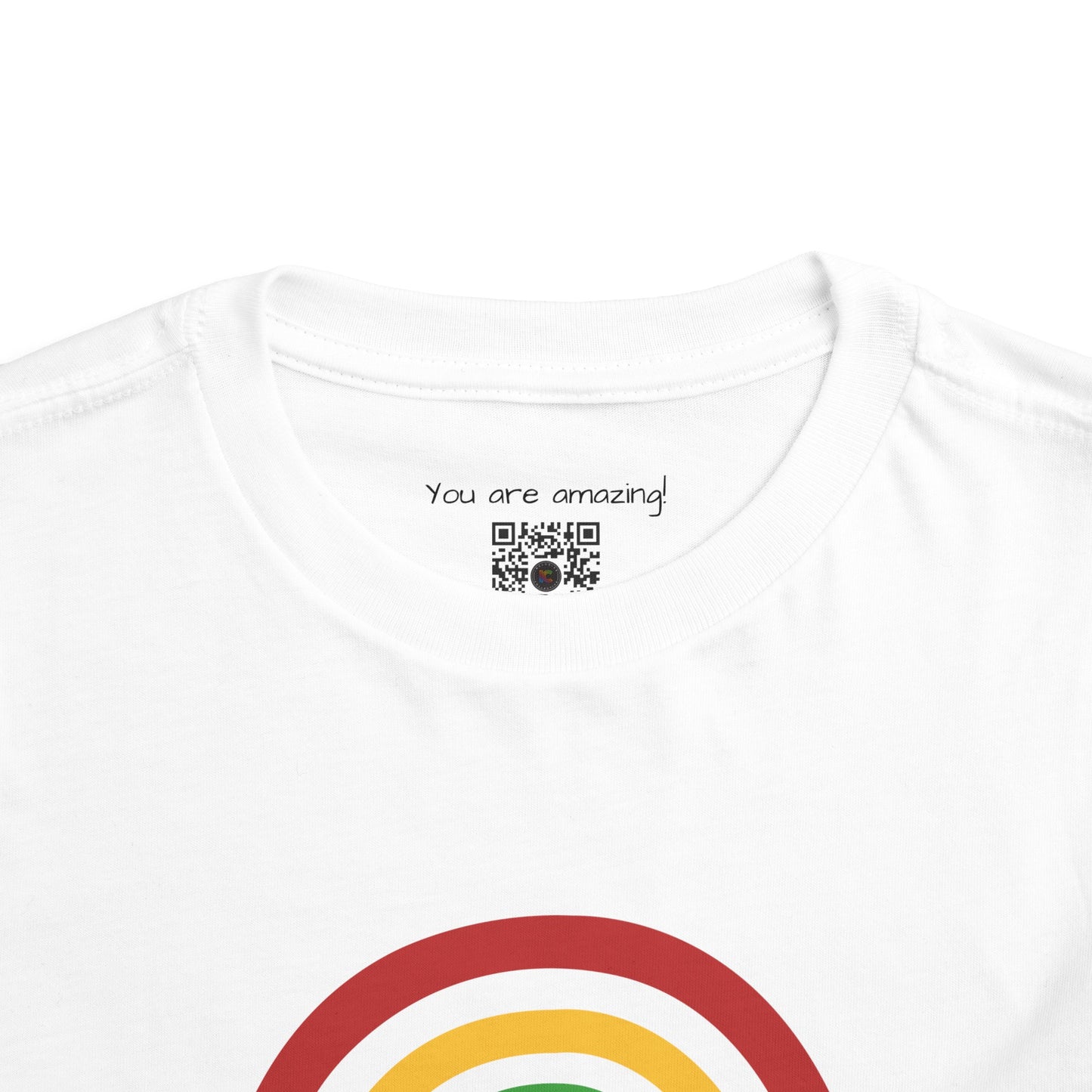 Toddler Short Sleeve Rainbow with Hearts Tee