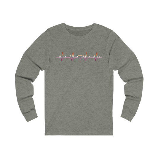 Unisex Lesbian Heartbeat Long Sleeve Tee - The Inclusive Collective