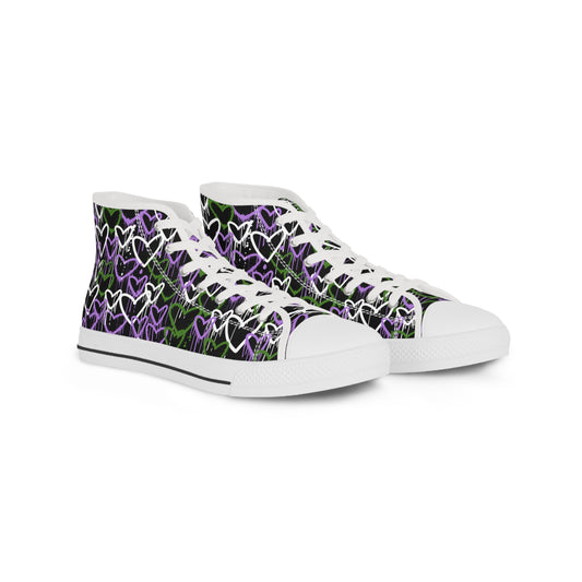 Genderqueer Graffiti Hearts High Top Sneakers - The Inclusive Collective