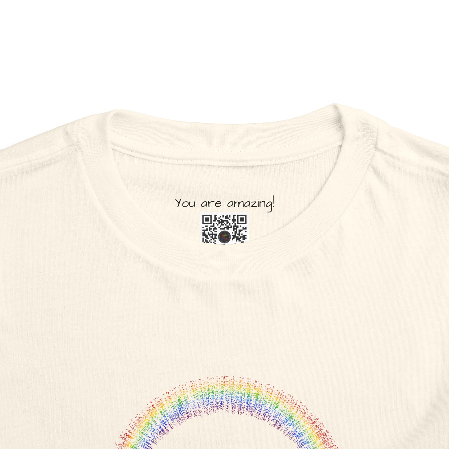 Toddler Short Sleeve Rainbow with Clouds Tee