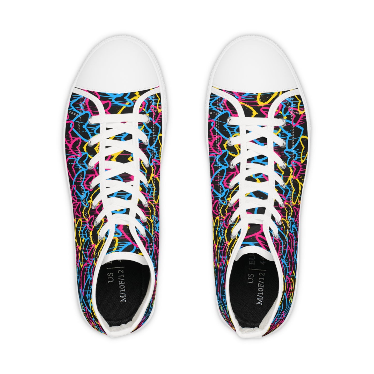 Pan Graffiti Hearts High Top Sneakers - The Inclusive Collective