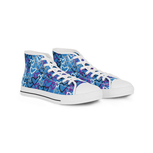 Ace Graffiti Hearts High Top Sneakers - The Inclusive Collective
