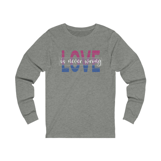 Bi Love is Never Wrong Long Sleeve Tee - The Inclusive Collective
