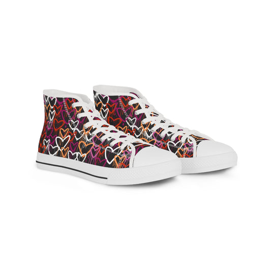 Lesbian Graffiti Hearts High Top Sneakers - The Inclusive Collective