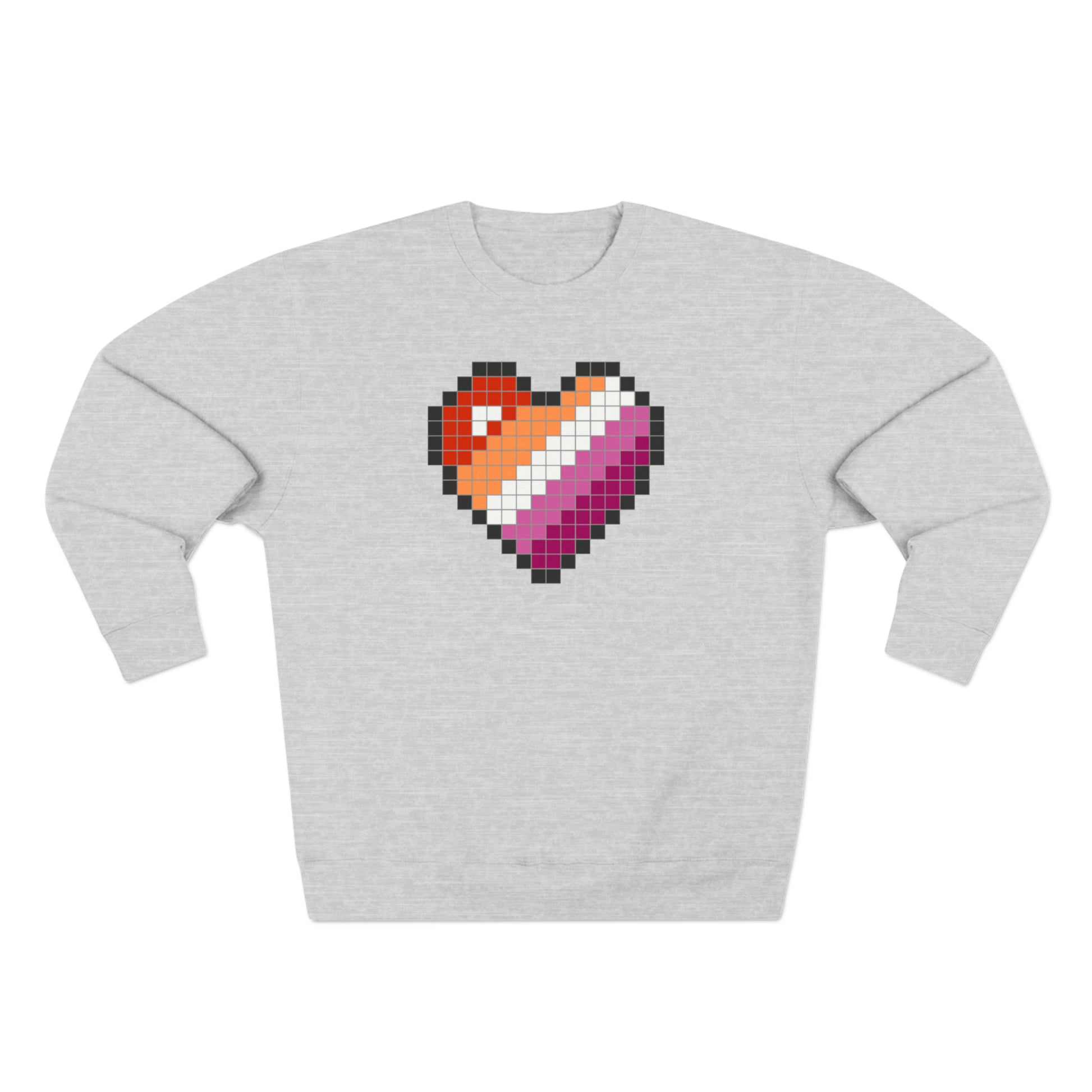 8 Bit Lesbian Heart Crewneck Sweatshirt - The Inclusive Collective