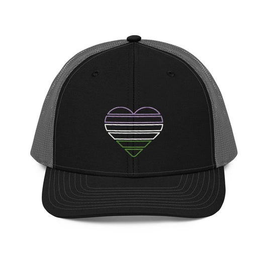 Genderqueer Heart Trucker Hat
