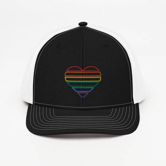 Rainbow Heart Trucker Hat