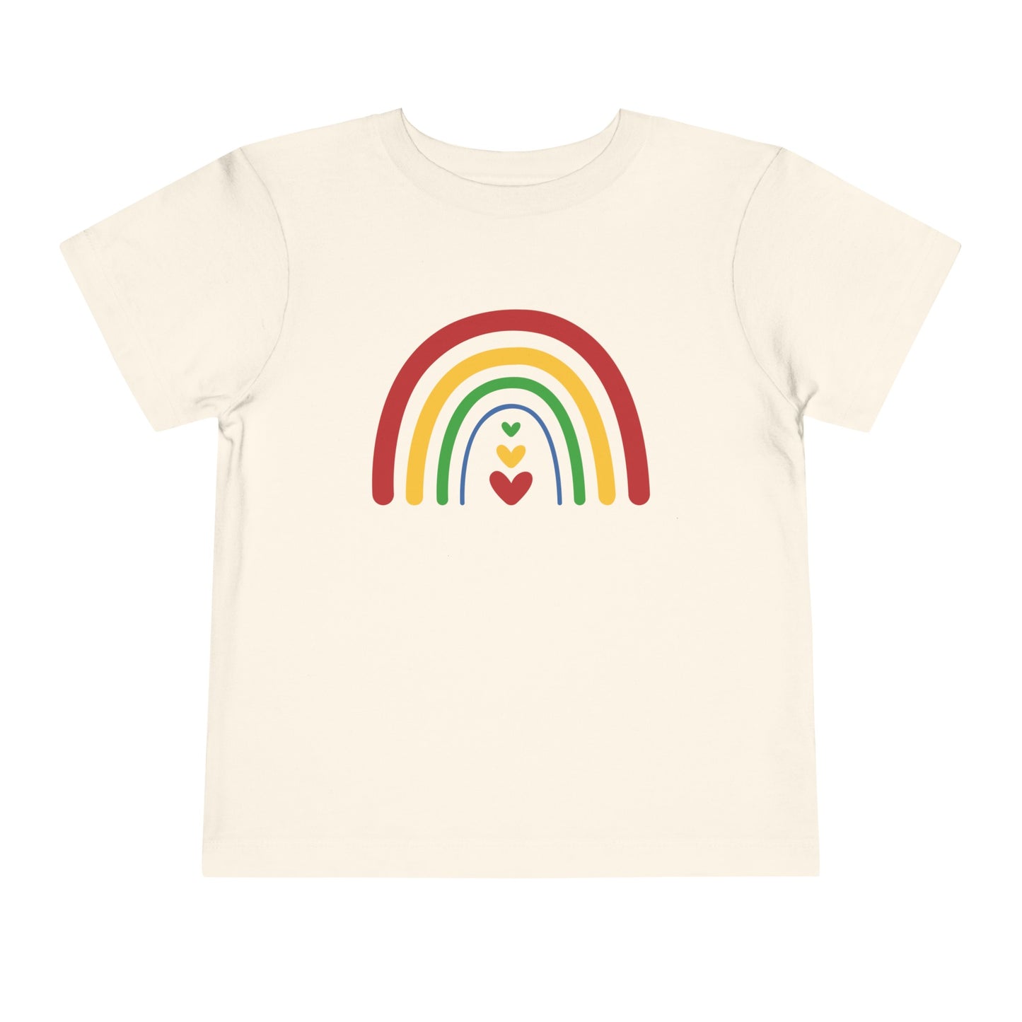 Toddler Short Sleeve Rainbow with Hearts Tee