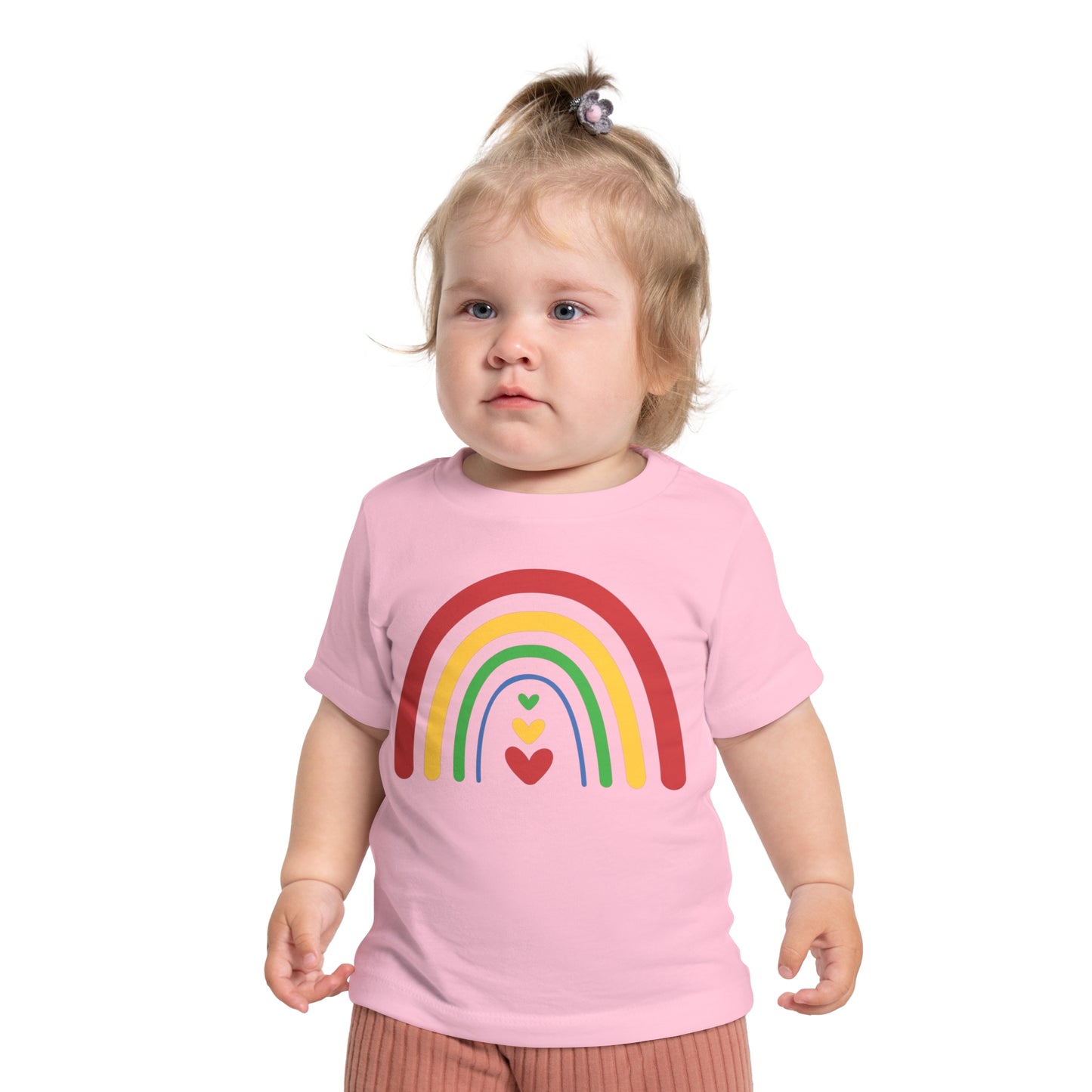 Baby Rainbow with Hearts Short Sleeve T-Shirt