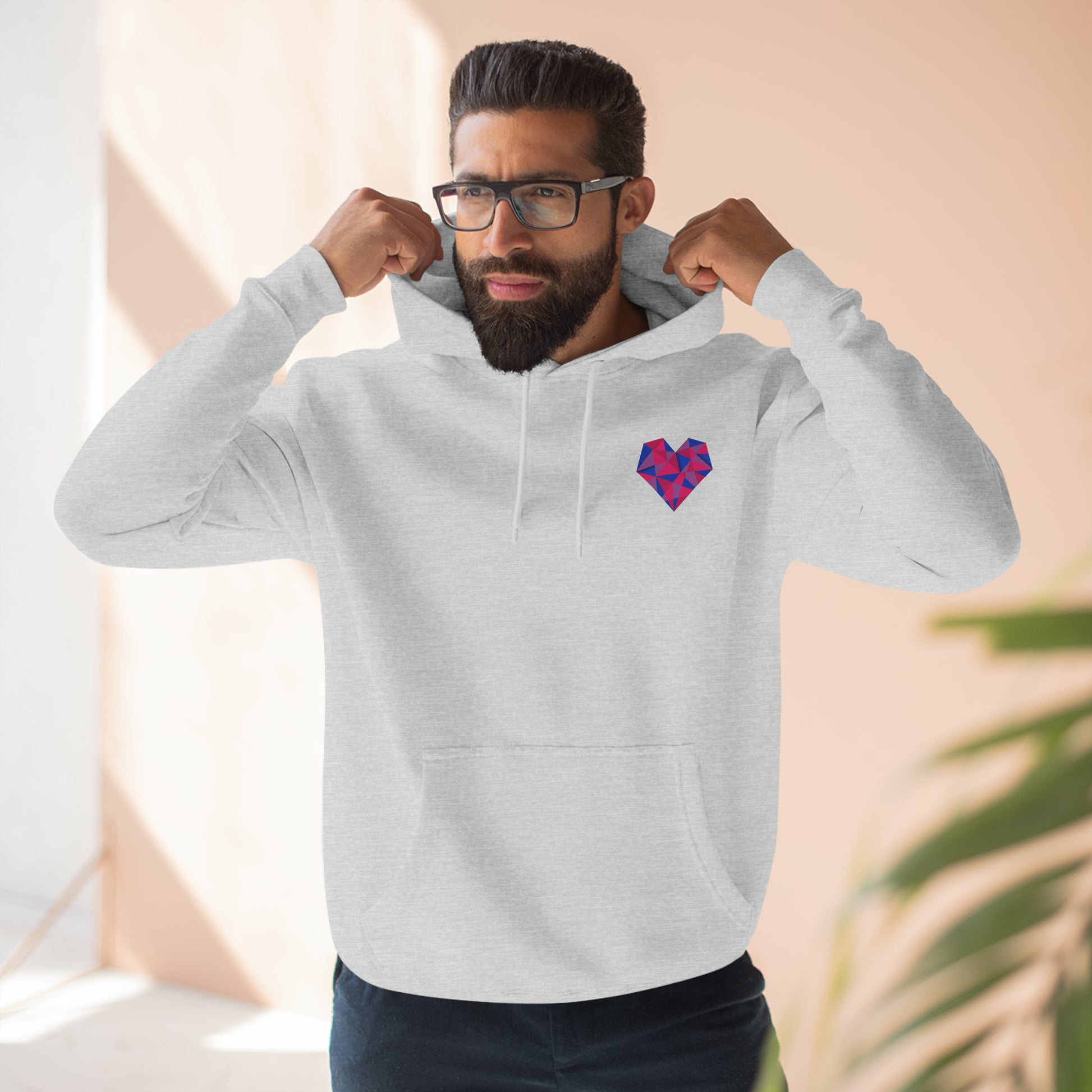 Geometric Bi Heart Hoodie - The Inclusive Collective