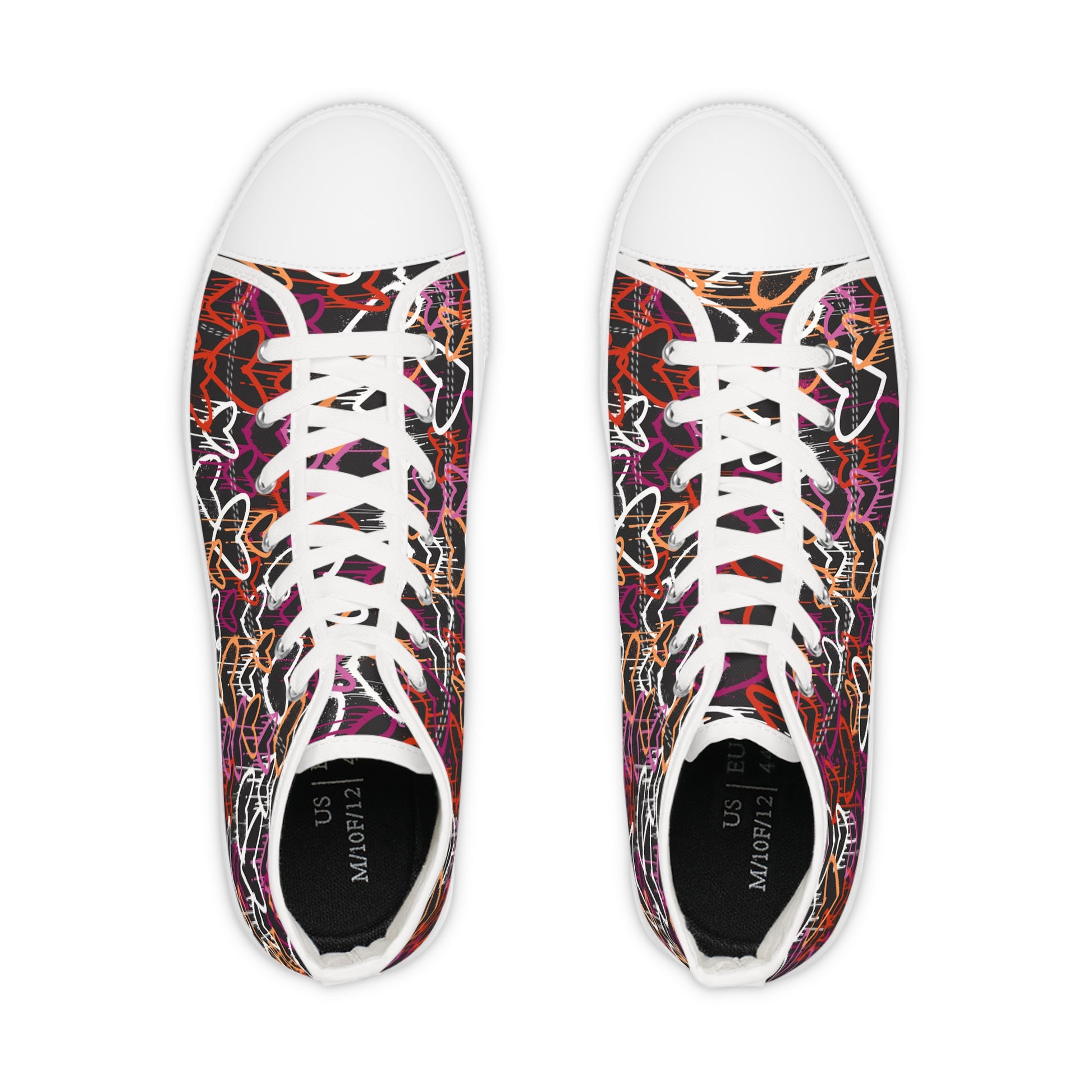 Lesbian Graffiti Hearts High Top Sneakers - The Inclusive Collective