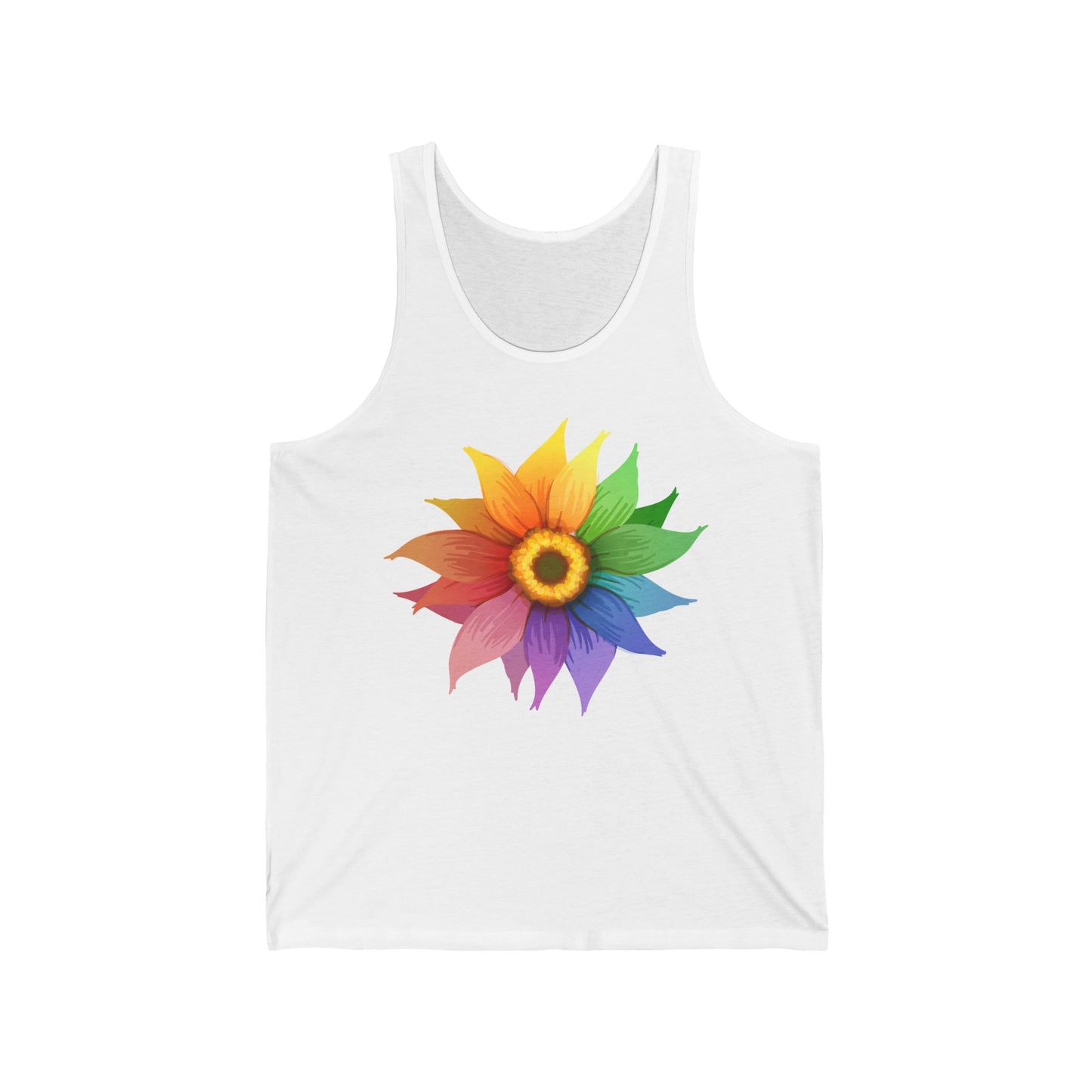 Unisex Rainbow Flower Tank Top - The Inclusive Collective