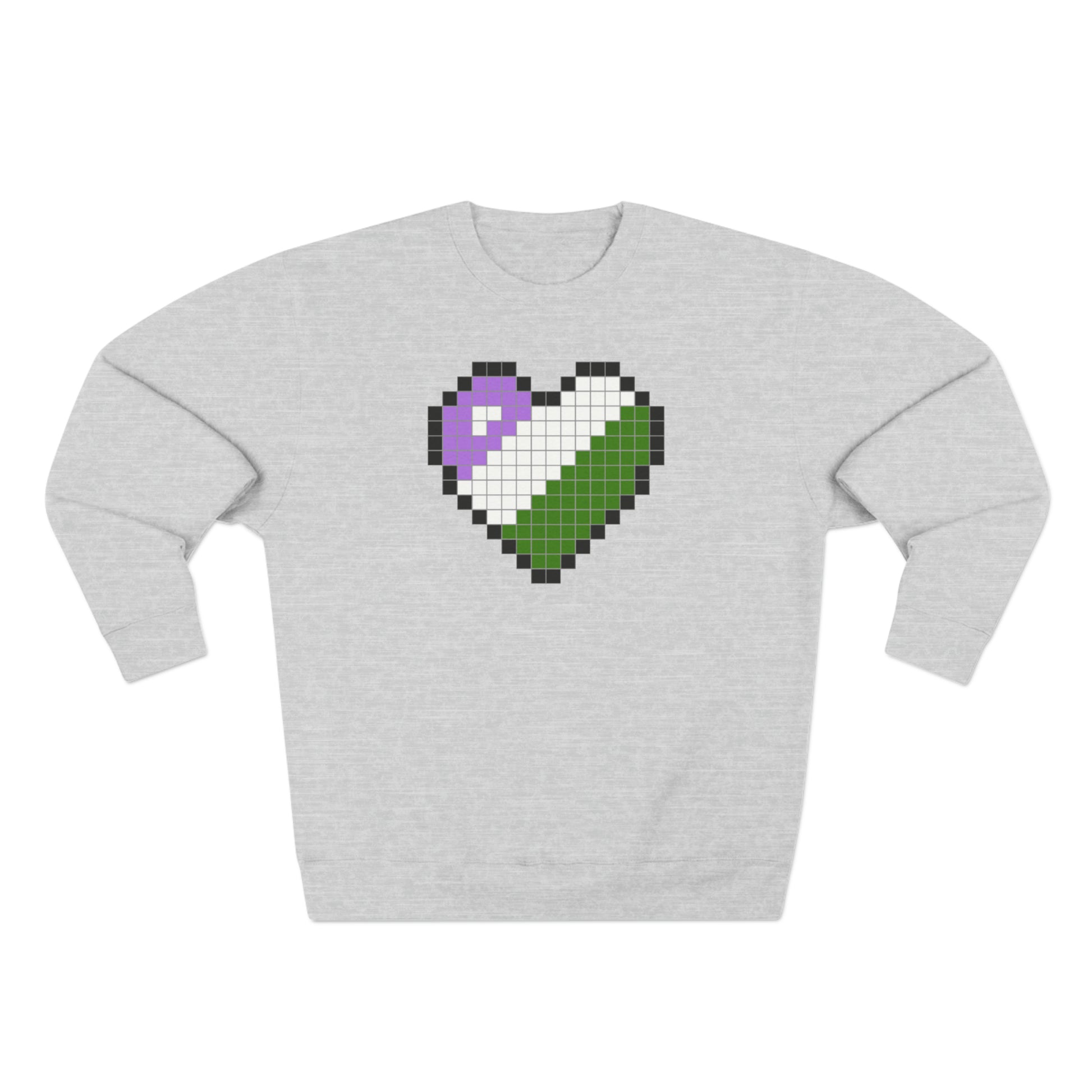 8 Bit Genderqueer Heart Crewneck Sweatshirt - The Inclusive Collective