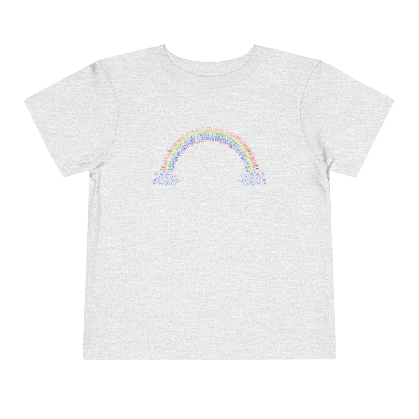 Toddler Short Sleeve Rainbow with Clouds Tee