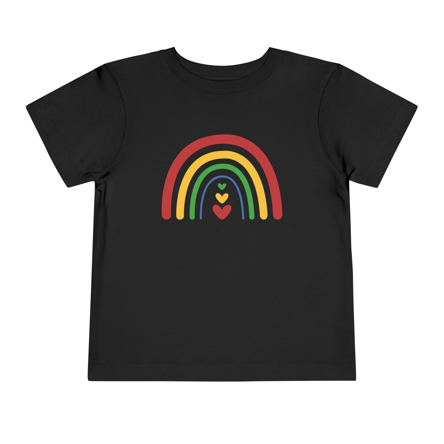 Toddler Short Sleeve Rainbow with Hearts Tee