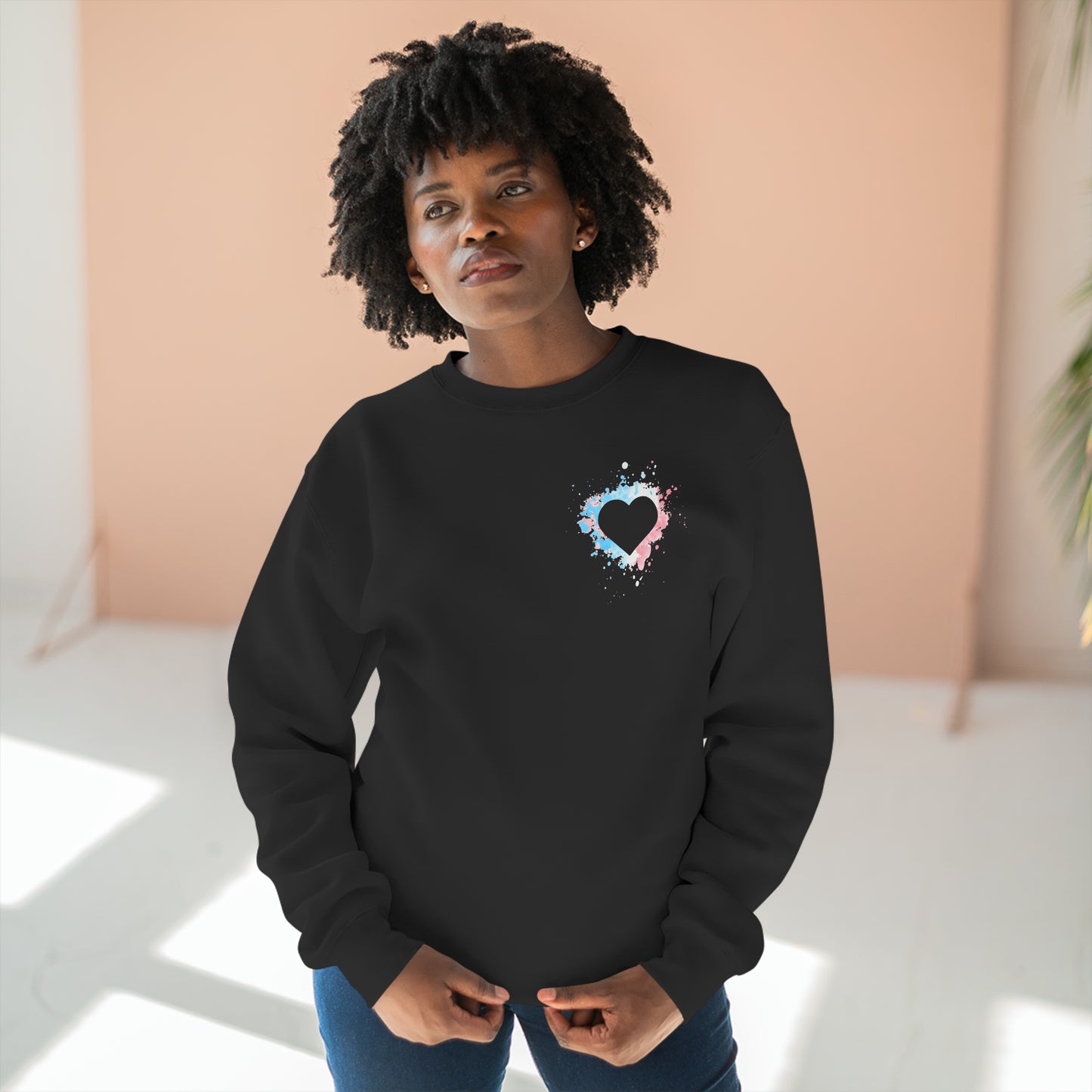 Simple Watercolor Trans Heart Sweatshirt - The Inclusive Collective