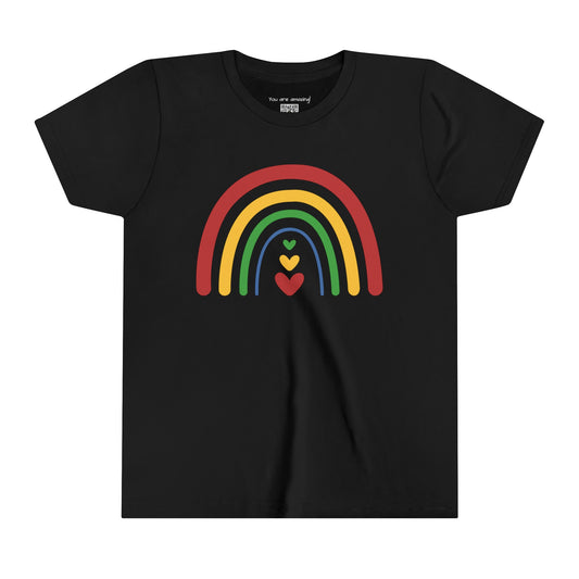 Youth Short Sleeve Rainbow with Hearts Tee