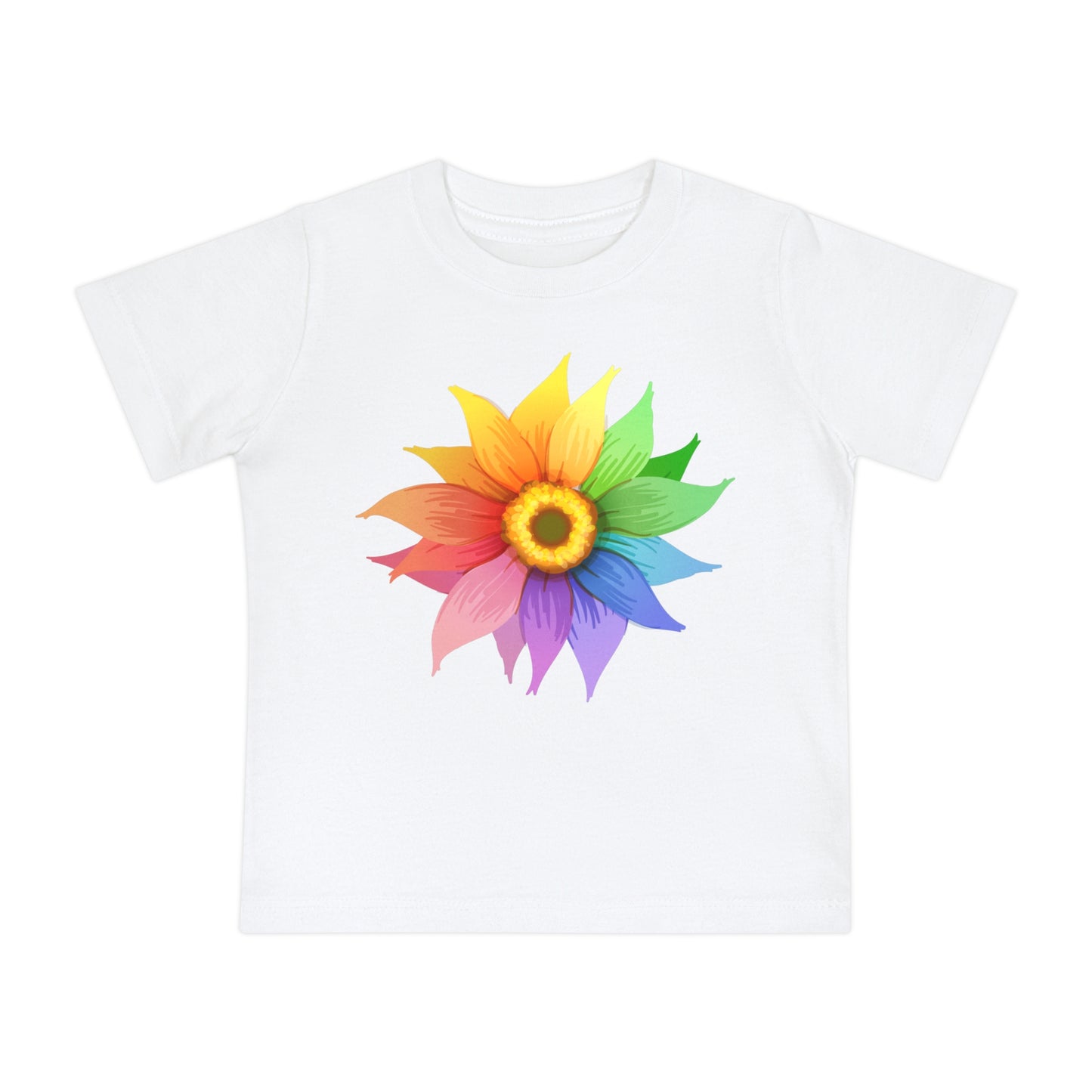 Baby Rainbow Flower Short Sleeve T-Shirt