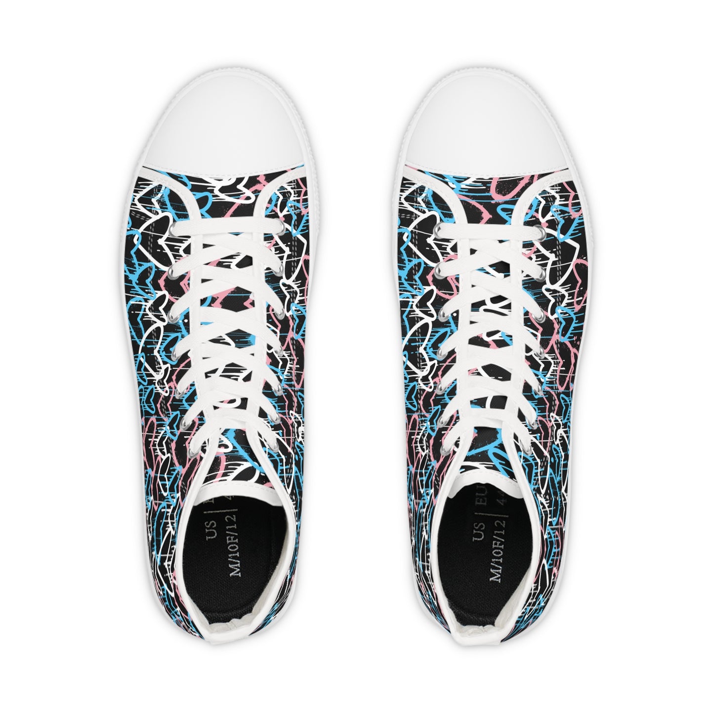 Trans Graffiti Hearts High Top Sneakers - The Inclusive Collective