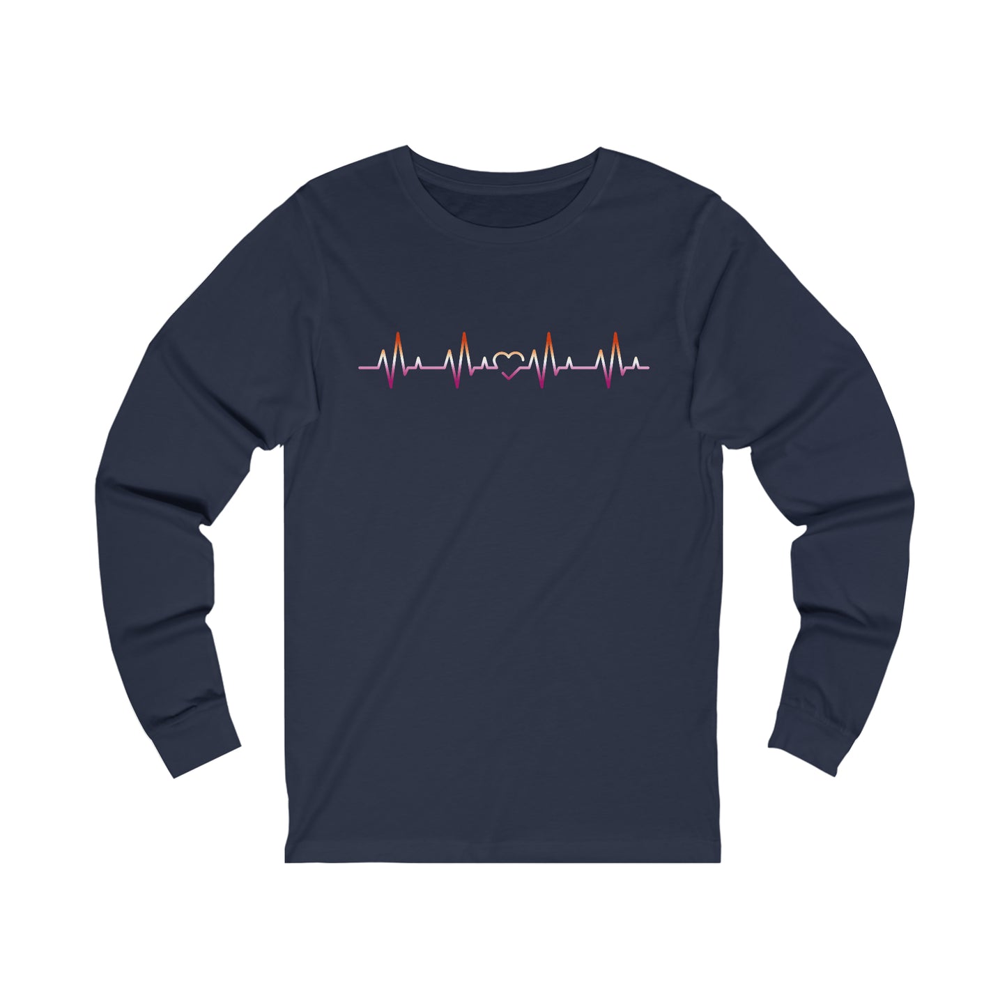 Unisex Lesbian Heartbeat Long Sleeve Tee - The Inclusive Collective