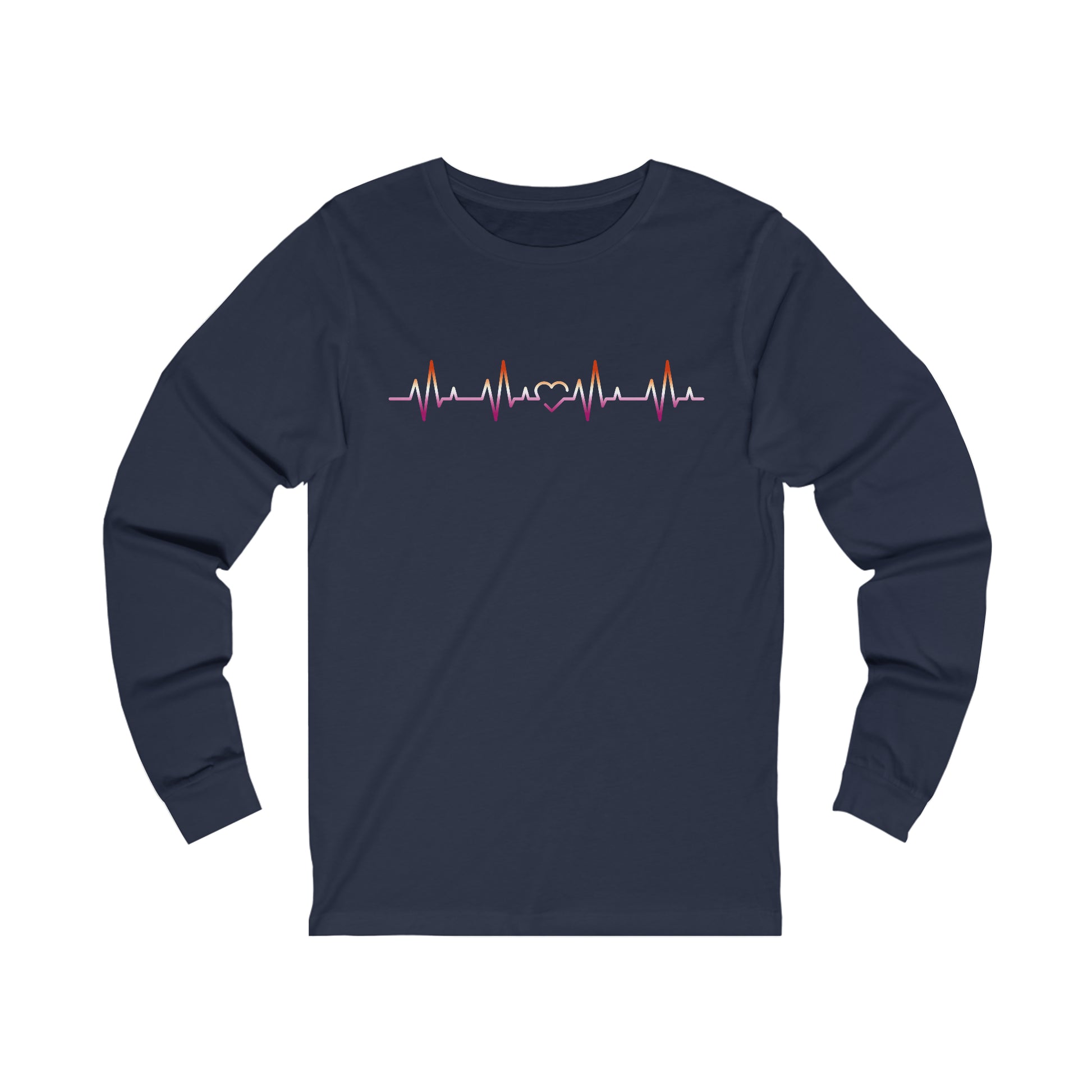 Unisex Lesbian Heartbeat Long Sleeve Tee - The Inclusive Collective