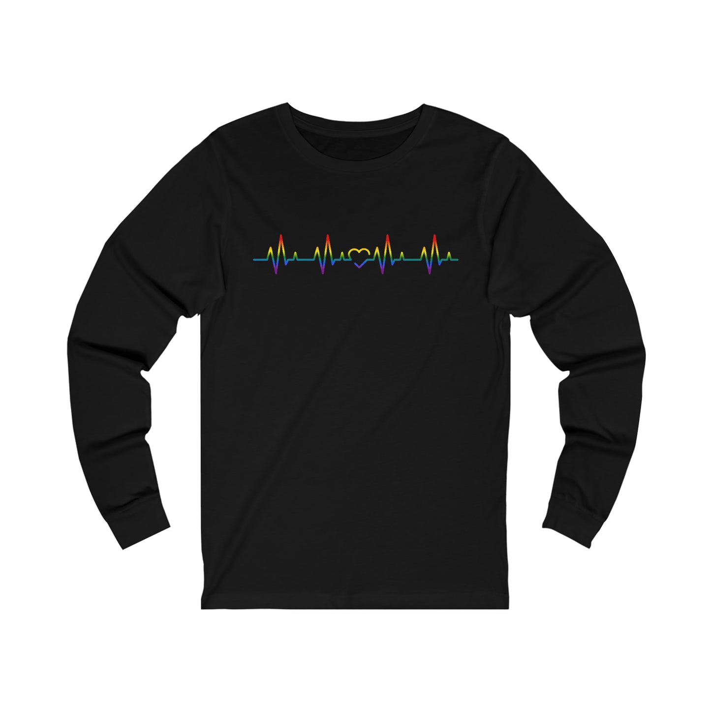 Unisex Rainbow Heartbeat Long Sleeve Tee - The Inclusive Collective