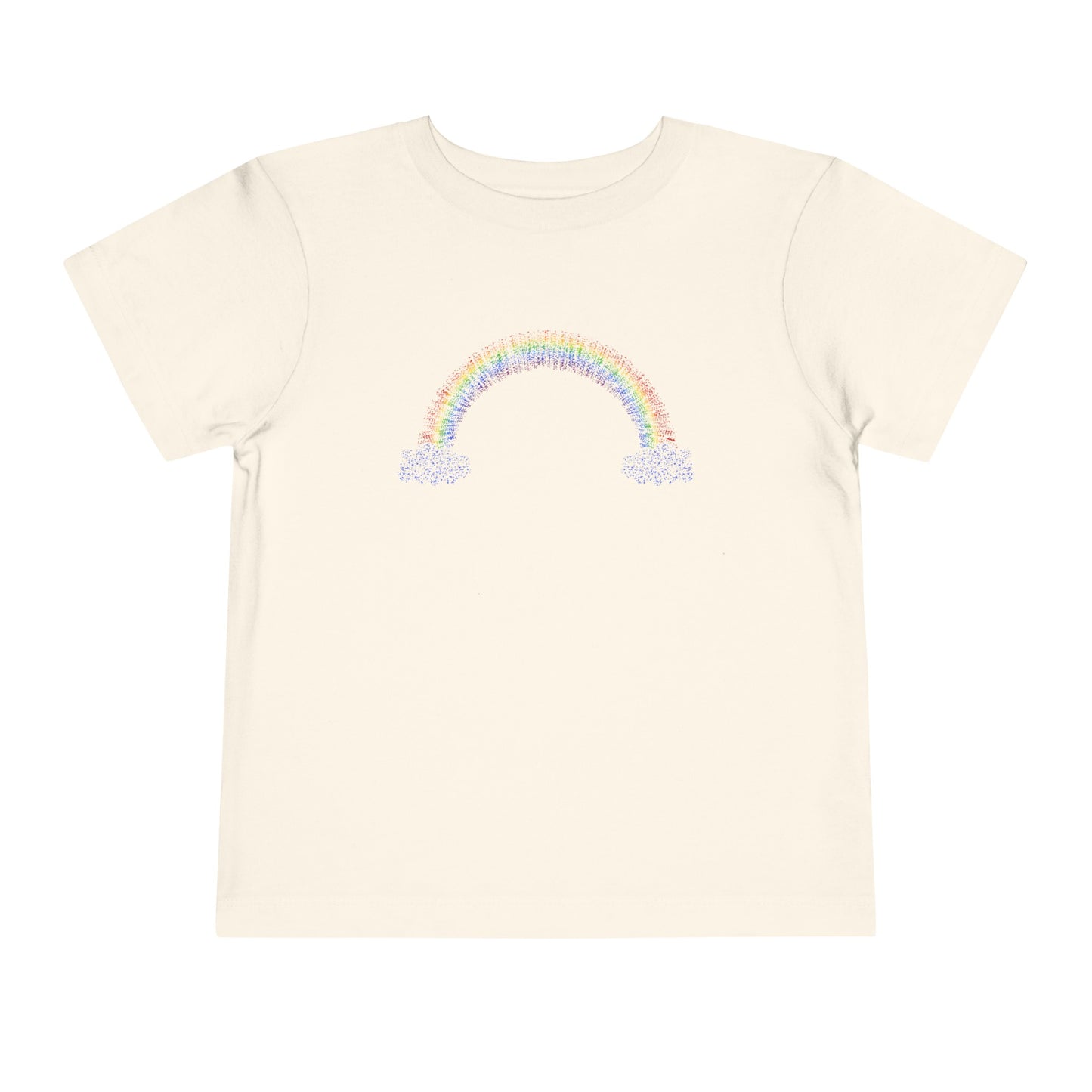 Toddler Short Sleeve Rainbow with Clouds Tee