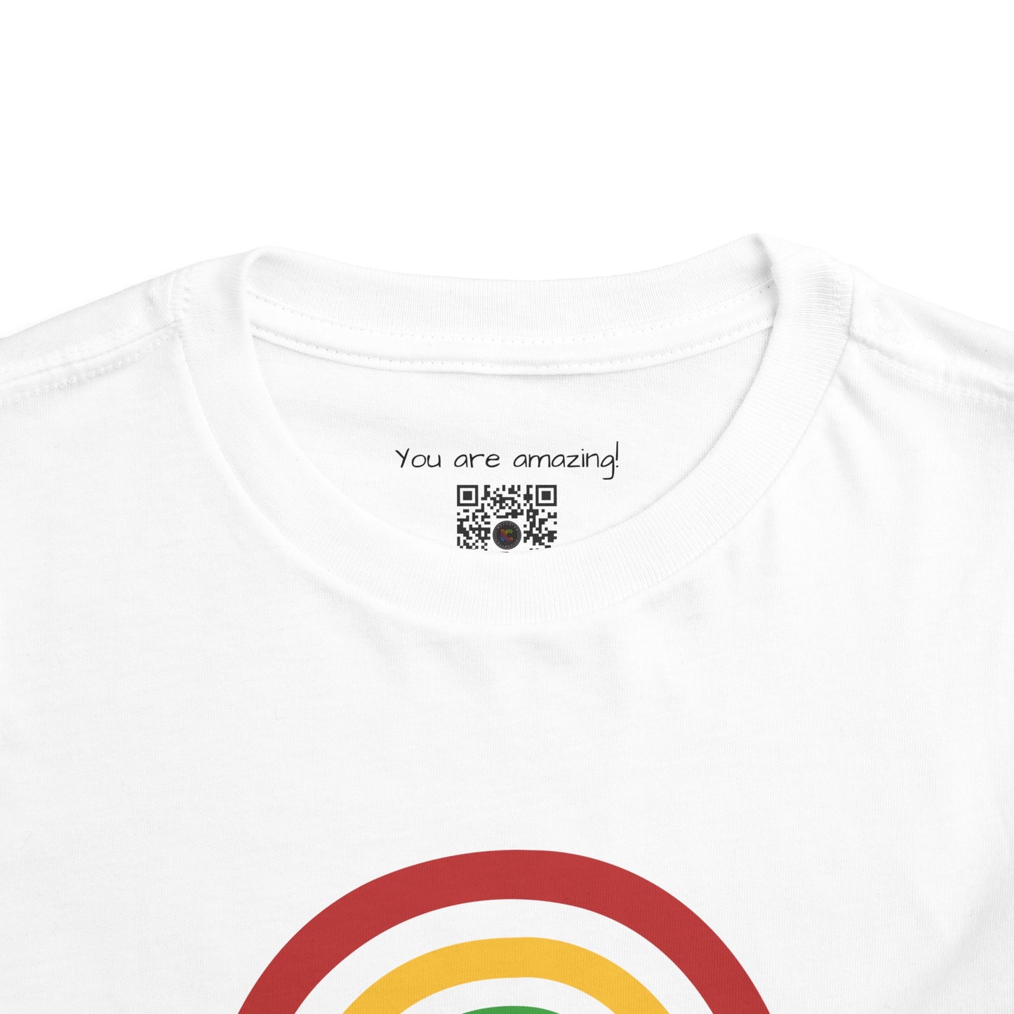 Toddler Short Sleeve Rainbow with Hearts Tee