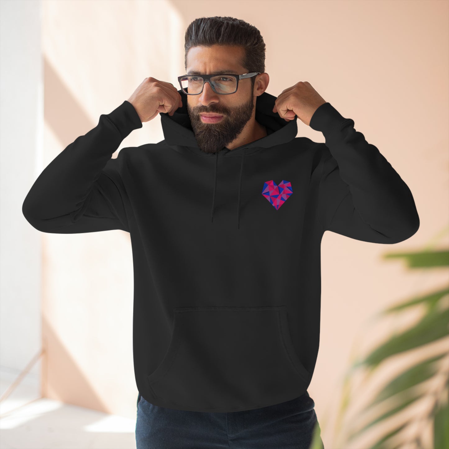 Geometric Bi Heart Hoodie - The Inclusive Collective