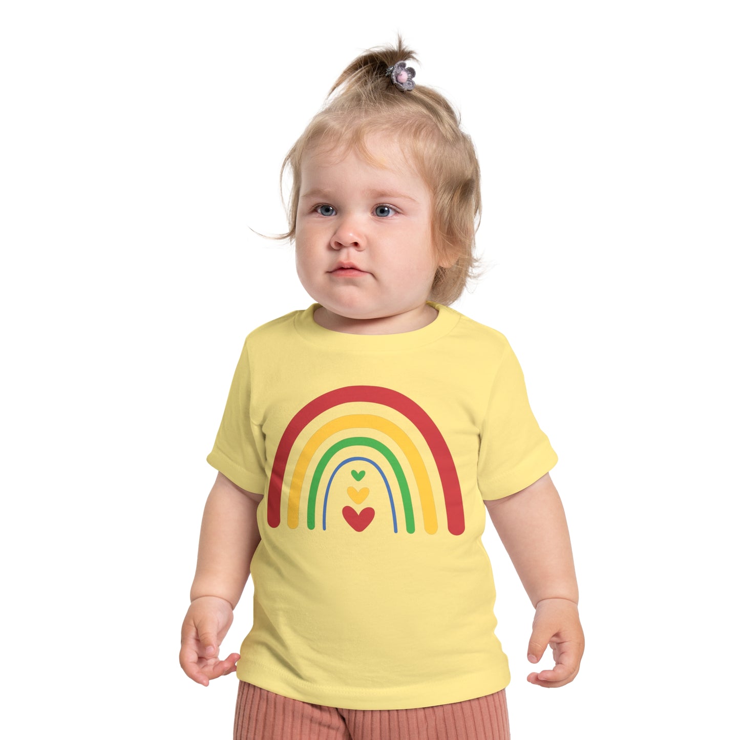 Baby Rainbow with Hearts Short Sleeve T-Shirt