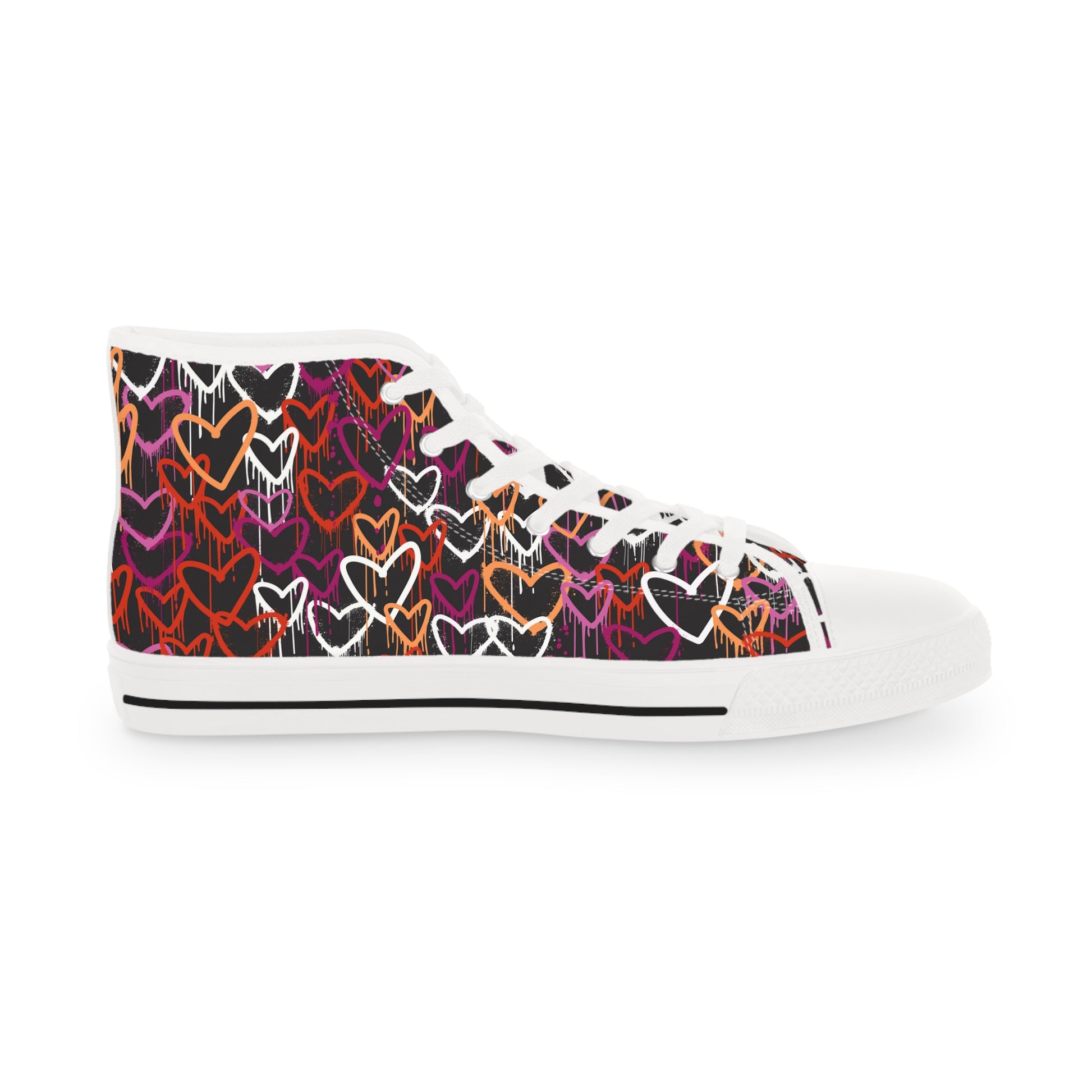 Lesbian Graffiti Hearts High Top Sneakers - The Inclusive Collective