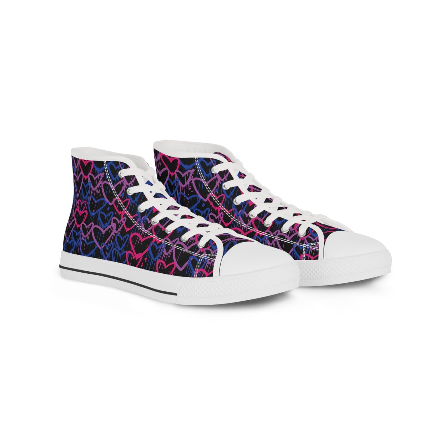 Bi Graffiti Hearts High Top Sneakers - The Inclusive Collective