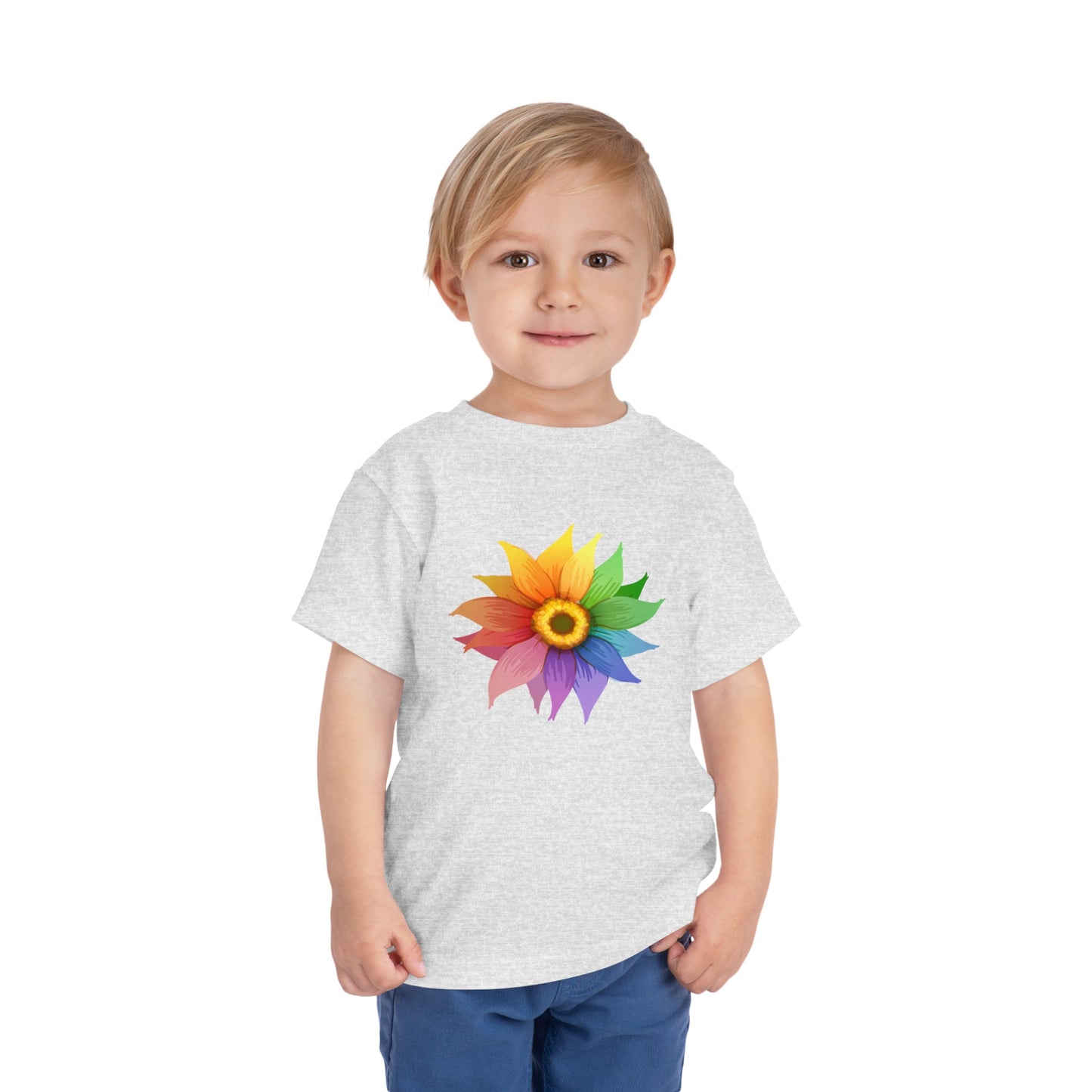 Toddler Short Sleeve Rainbow Flower Tee