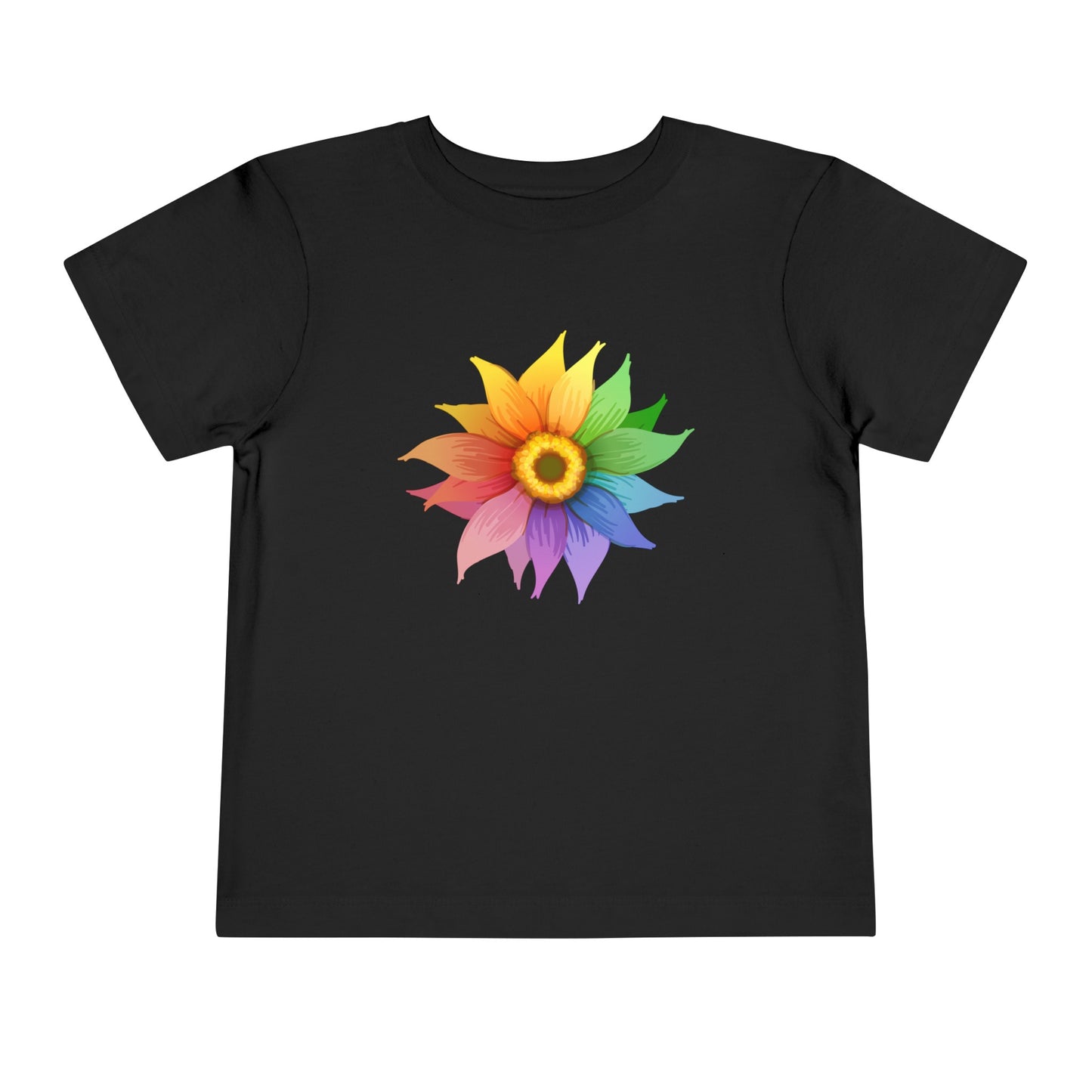 Toddler Short Sleeve Rainbow Flower Tee