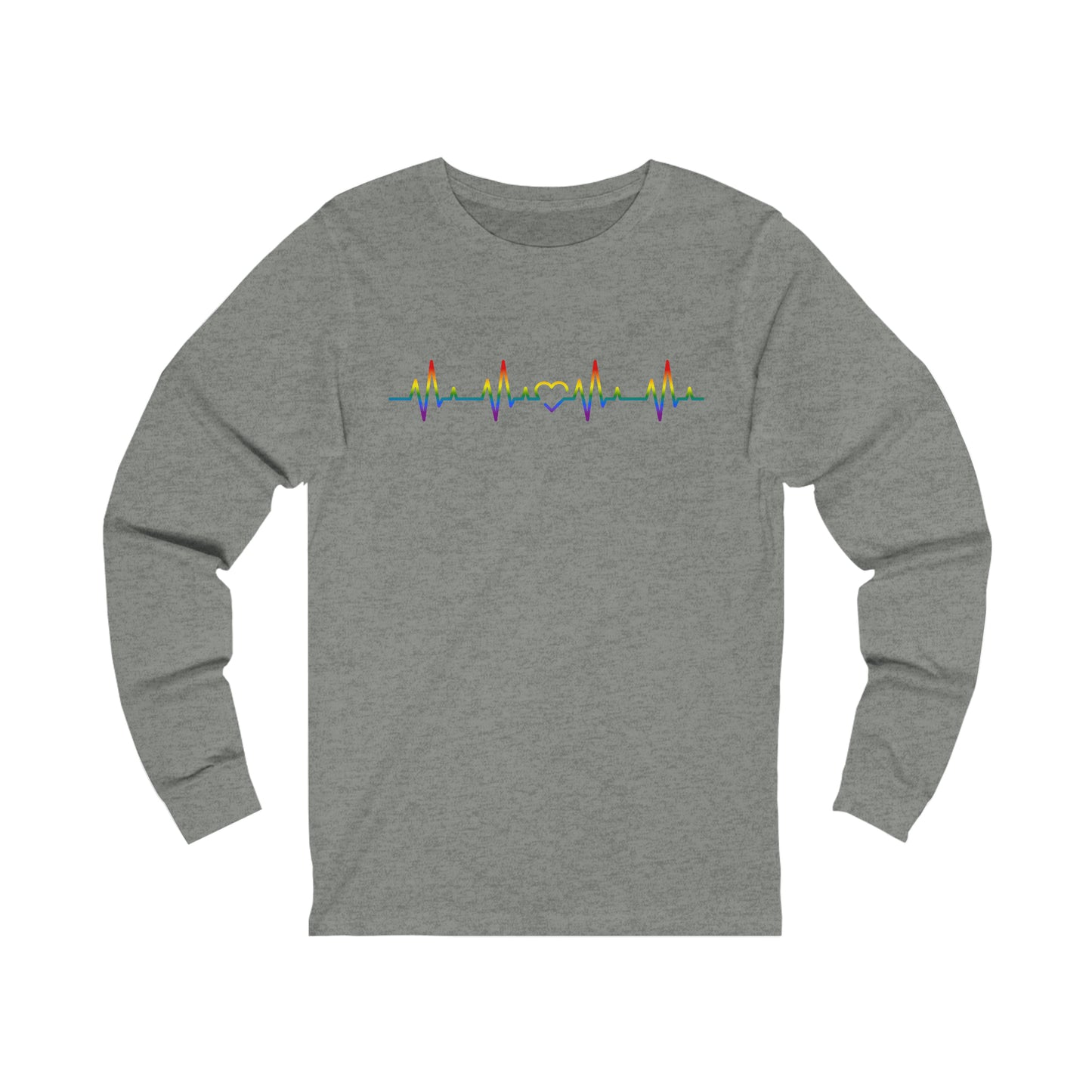 Unisex Rainbow Heartbeat Long Sleeve Tee - The Inclusive Collective