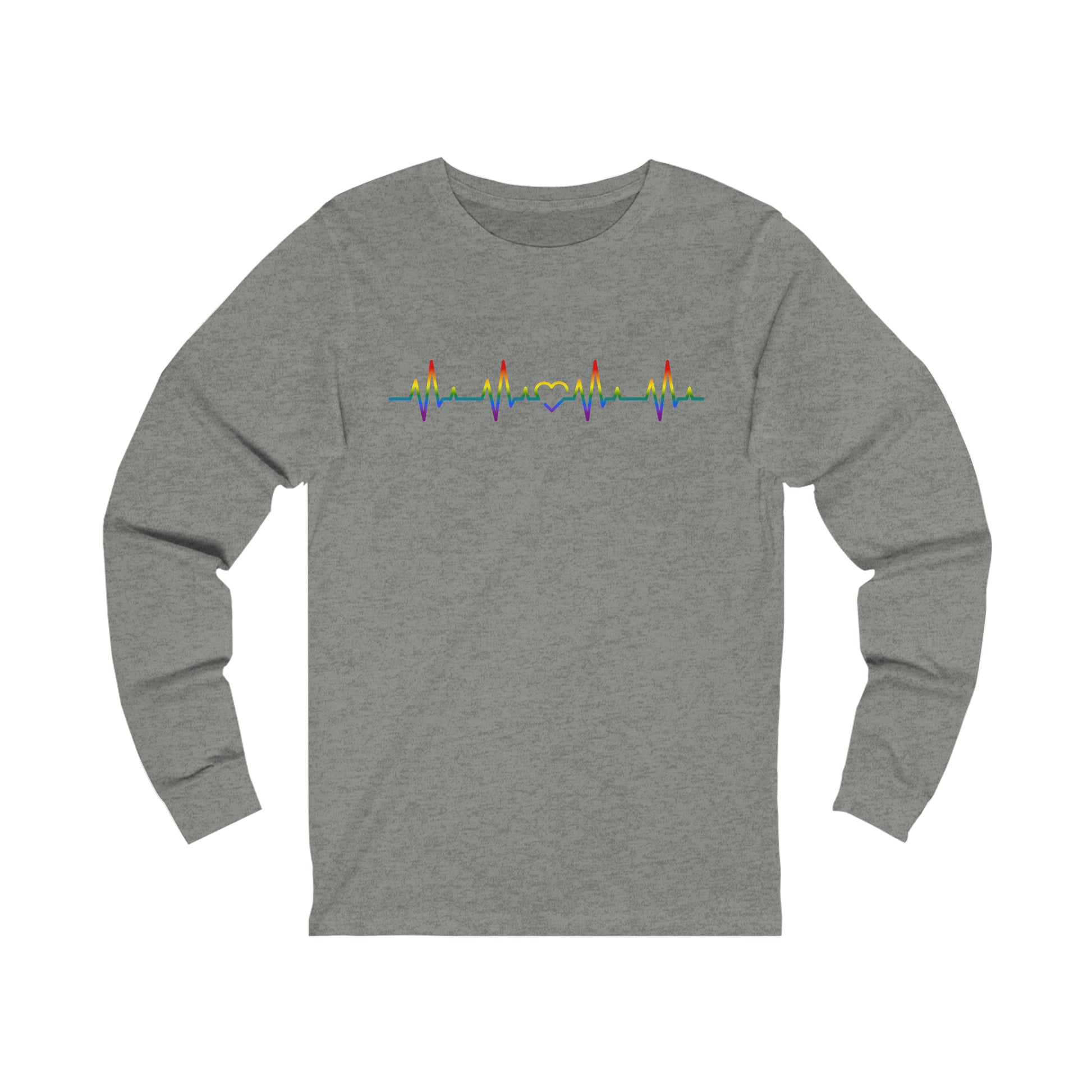 Unisex Rainbow Heartbeat Long Sleeve Tee - The Inclusive Collective