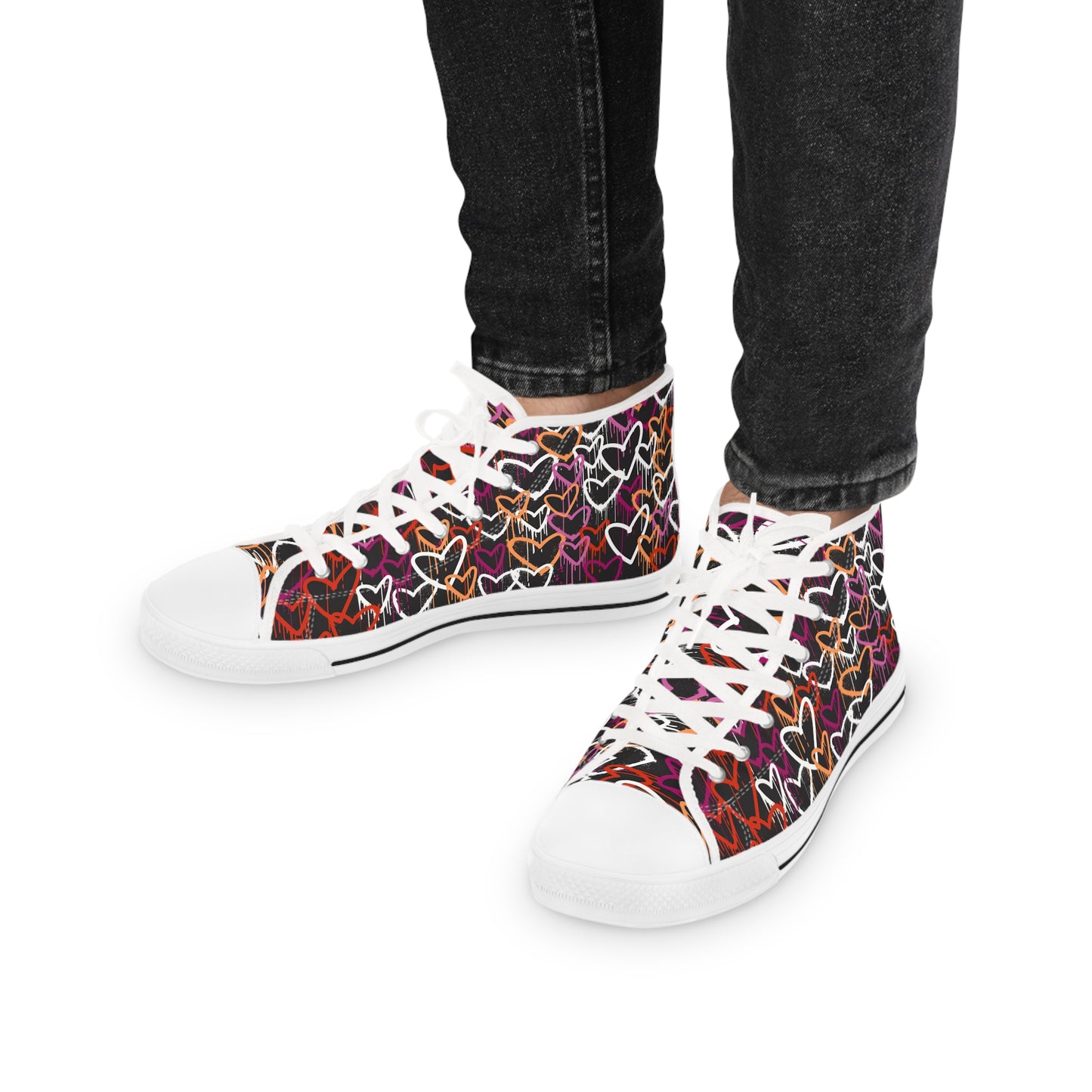 Lesbian Graffiti Hearts High Top Sneakers - The Inclusive Collective